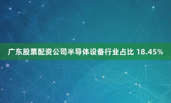 广东股票配资公司半导体设备行业占比 18.45%