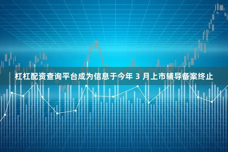 杠杠配资查询平台成为信息于今年 3 月上市辅导备案终止